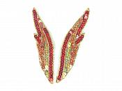 Appliques Flames Red Orange Gold Sequin Beaded MIRROR PAIR 5" JB277X