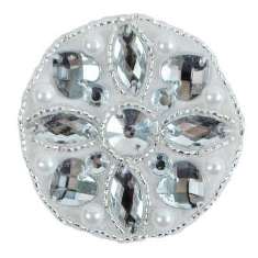 E2620 Jewel Hearts Motif Beaded Applique 2.25"