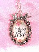 Scripture Necklace Be Strong In The Lord Dove Pendant Inspirational Christian Jewelry w/ Silver Chain JW198