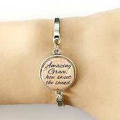 Bracelet Pendant Favorite Hymn "Amazing Grace How Sweet the Sound" Inspiration About John Newton JW217