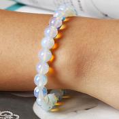 Stretchy Bracelet Frosted White Beads Costume Jewelry JW64