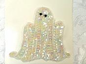 LC1842 Ghost Sequin Applique Sewing Crafts Costume Patch 4"