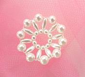 White Pearl Round Beaded Applique 1.25" MS1201