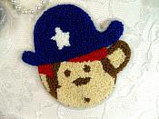 Cute Face w/ Hat Furry Applique 4.5" (MS147)