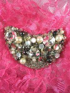 MS59 Rhinestone Jeweled Beaded Applique 3"