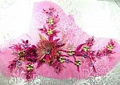 Embroidered 3D Applique Rhinestone Center Fuchsia Floral Sequin Patch 14