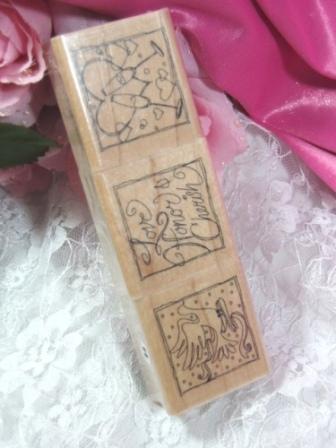 RS8  Set of ( 3)  Bridal Rubber Stamps