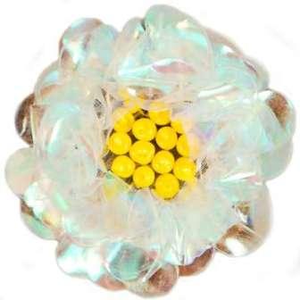 E249 Crystal AB  Floral Sequin Beaded Applique Flower  2"