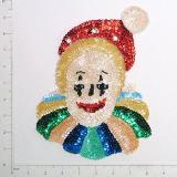 Large Clown Face 9" Sequin Beaded Appliques E3411