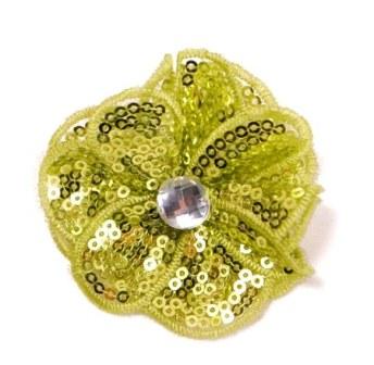 E3460  Lime Green Jewel Sequin Applique / Pin 2.5"