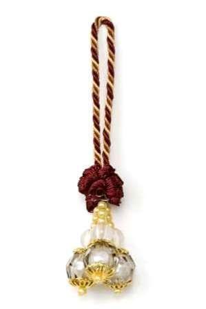 TE4404  Burgundy Cranberry Ball Victorian Tieback Tassel
