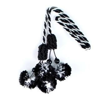E4406 Black & White  Beaded Tassel