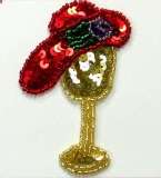 Ladies Hat Stand Sequin Beaded Applique  E5843