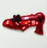 Ladies Shoe Sequin Beaded Applique  E5849