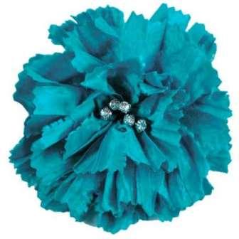 E5982  Turquoise Rhinestone Florantina Rhinestone Brooch 4"