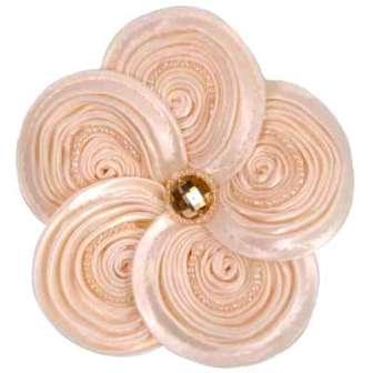 E5984  Creme Victorian Silky Ribbon Flower Brooch 3.5"