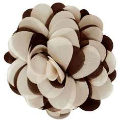 E6042 Brown Beige Floral Brooch Clip Applique 5"