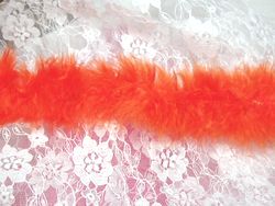 D6267 Orange Marabou Fur Feather Trim 36" Package Pre-cut