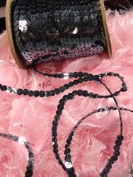 SS  3 Yards Gunmetal Sequin Strand 6mm Trim