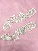 W20 White Venise Lace Mirror Pair Beaded Sequin Appliques 9"