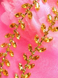 XR115 Gold Rhinestone Leaf Vine Trim XR115 Gold Rhinestone Leaf Vine Trim