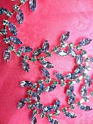XR115 Blue Ice Rhinestone Leaf Vine Trim