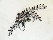 Turquoise Rhinestone Applique Silver Backing Embellishment 7.5" (XR119)