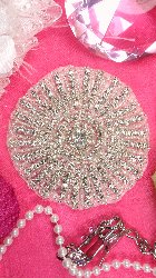 XR173 Crystal Rhinestone Applique Silver Beaded 4"
