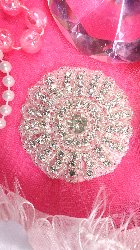 XR174 Crystal Rhinestone Applique Silver Beaded 2.5"