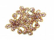 Victorian Plum AB Beaded Applique Sewing Patch Motif 4" XR332