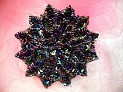 Black AB Sequin Applique Floral Beaded Iron on Patch 3" (XR364)