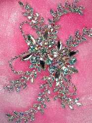 XR83 CAB Crystal Aurora Borealis Rhinestone Applique Embellishment 9"