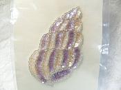 Seashell Applique Sequin Beaded Patch Motif Multicolor Self Adhesive 3.5" (LC1721)