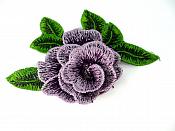 3D Embroidered Applique Purple Single Floral Sewing Supply Clothing Patch BL159
