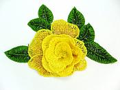 3D Embroidered Applique Yellow Single Floral Sewing Supply Clothing Patch BL159