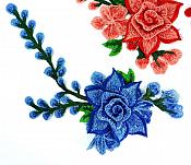 3D Embroidered Applique Blue Single Floral Vine Sewing Supply Clothing Patch 9" BL160