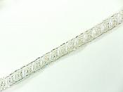 REMNANT Silver Beaded Bridal Sewing Trim accented w/ Pearls RMFSV243 33"