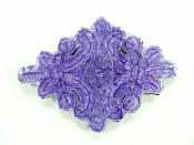 Applique Purple Peacock Classy Beaded Patch Glass Stones 4" JB115