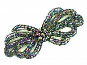 Applique Patch Glass Beaded Peacock Costume Sewing Motif 5" JB213