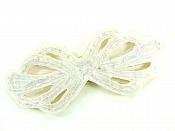 Applique Patch Glass Beaded Dark Gold Costume Sewing Motif 5" JB213