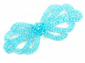 Applique Patch Glass Beaded Turquoise Blue Costume Sewing Motif 5" JB213