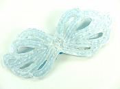 Applique Patch Glass Beaded Turquoise Blue Costume Sewing Motif 5" JB213