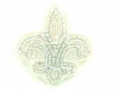 Fleur De Lis Dark Gold Beaded Applique Motif 3.5" JB95