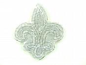 Fleur De Lis Bronze Beaded Applique Motif 3.5" JB95