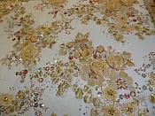 Embroidered 3D Applique Fabric Gold Floral Intricate Romantic Design (DH77)