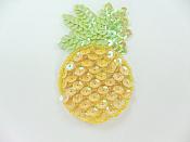 Pineapple Sequin Beaded Applique Patch 3.75" F60