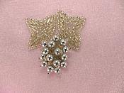Silver Beaded Grape Cluster Dangle Applique 2.25" F58