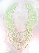 Collar Yoke Crystal AB Beaded Applique Patch 11" F66