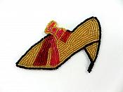 Shoe Applique Beaded Multi-Color 4" F49