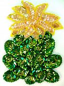 Self Adhesive Cactus Flower Applique Beaded Sequin Patch 6" LC1675